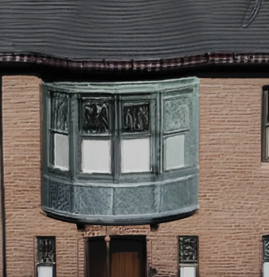 The verdigris bay window, executed (2)
